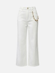 Jeans with chain and stone effect