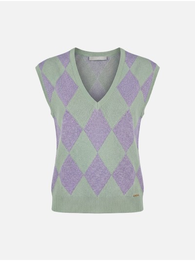 Camisola de malha com losangos
