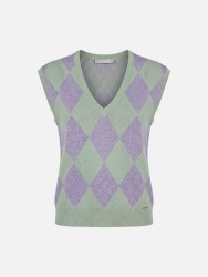 Camisola de malha com losangos