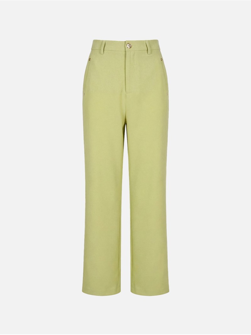 Calça lisa de corte reto