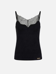 Thin-strapped top with lace