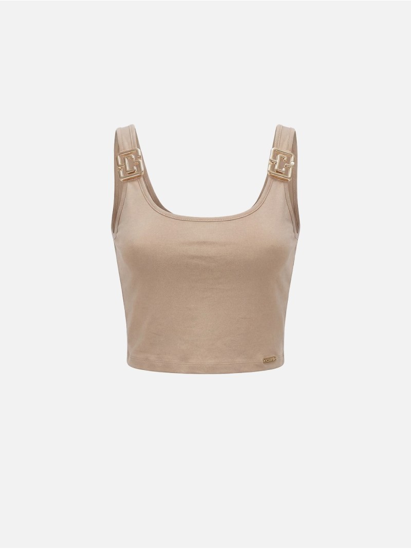 Knit top with metallic detail