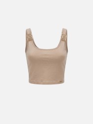 Knit top with metallic detail