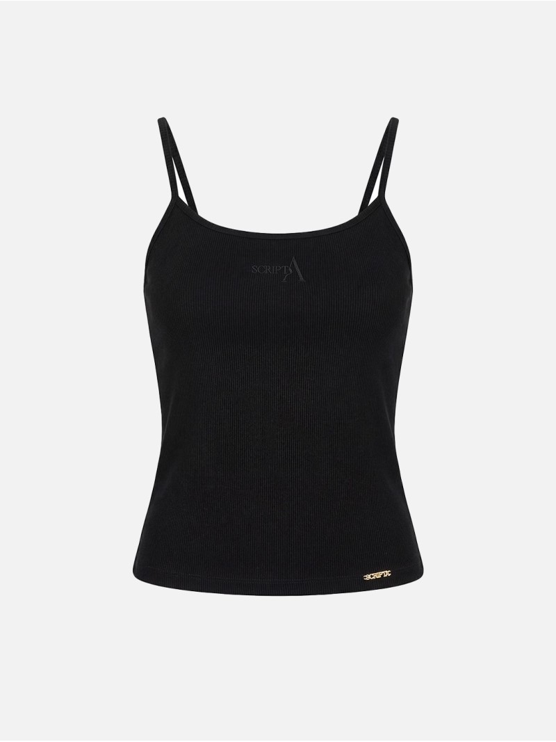 Thin-strapped cotton top with SCRIPTA logo