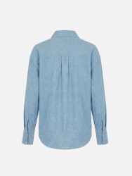 Blusa fluída em linho com tira a contrastar