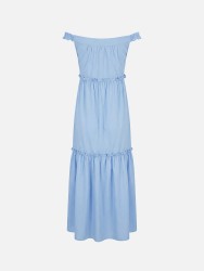 Vestido comprido com franzidos 