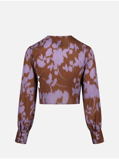 Blusa estampada com nó