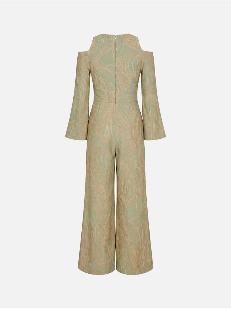 Printed jumpsuit with open sleeves