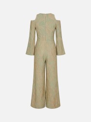 Printed jumpsuit with open sleeves