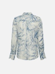 Blusa estampada com folho na frente
