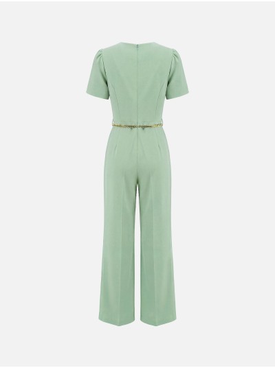 Jumpsuit with metal chain