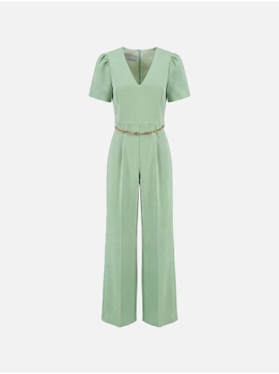Jumpsuit with metal chain