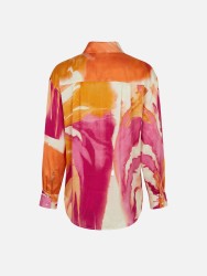 Blusa fluída estampada de ombro caído