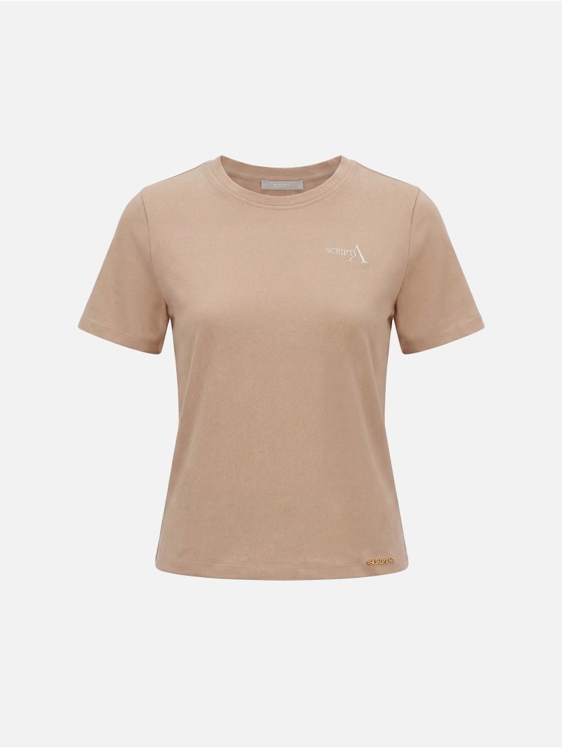 T-shirt básica em algodão com logo SCRIPTA