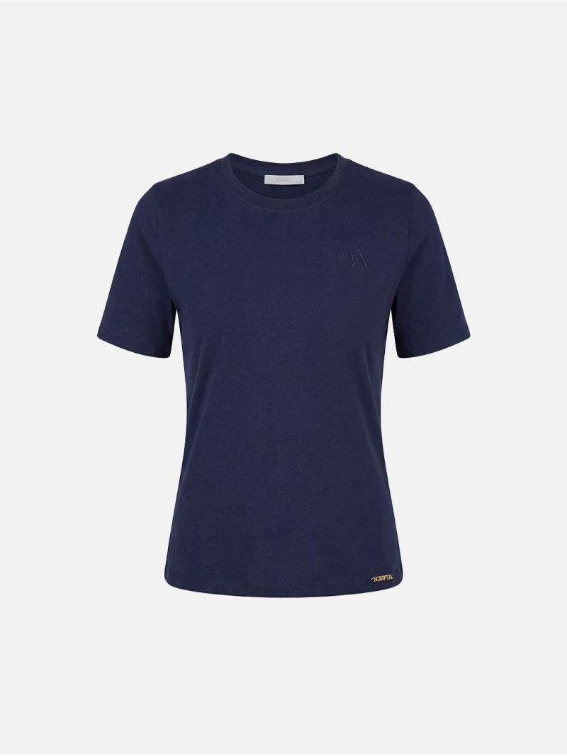 T-shirt básica em algodão com logo SCRIPTA