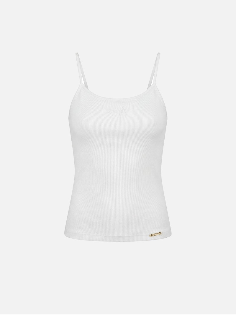Thin-strapped cotton top with SCRIPTA logo
