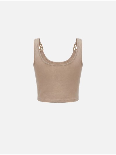 Knit top with metallic detail