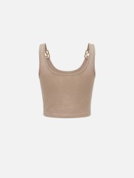 Knit top with metallic detail
