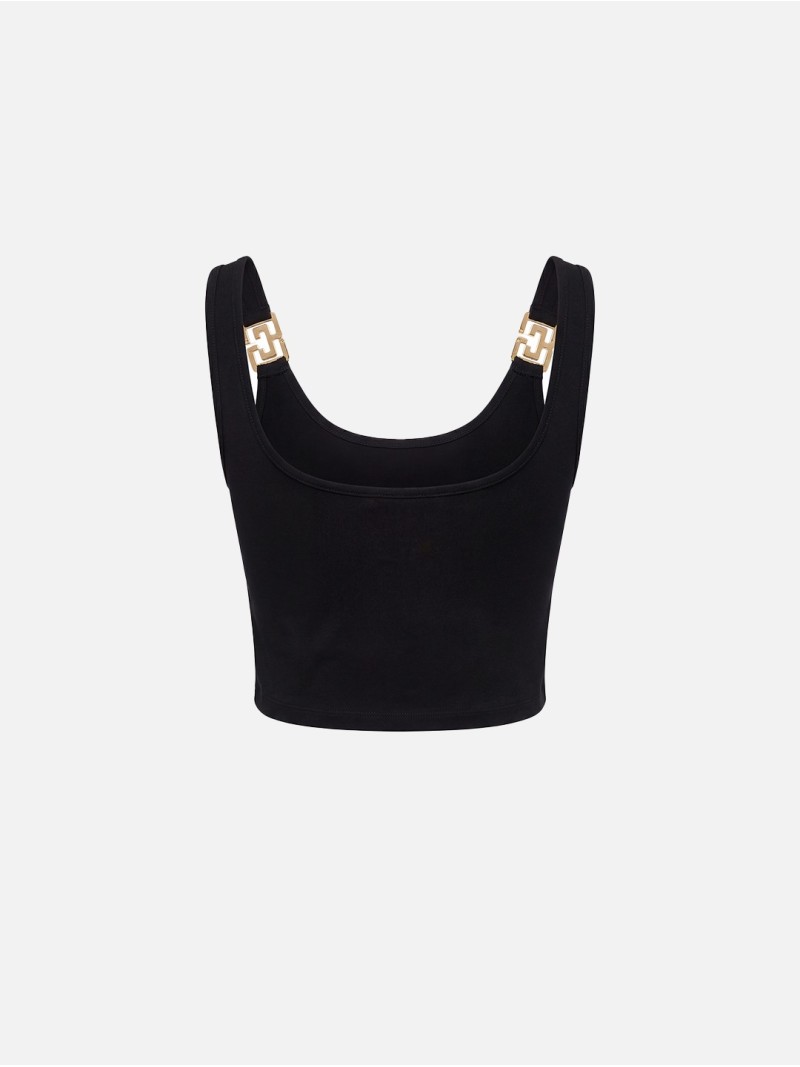 Knit top with metallic detail