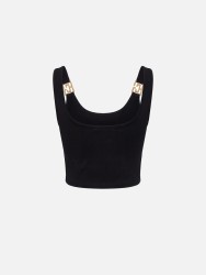 Knit top with metallic detail