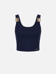 Knit top with metallic detail