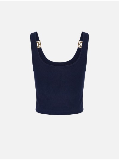 Knit top with metallic detail