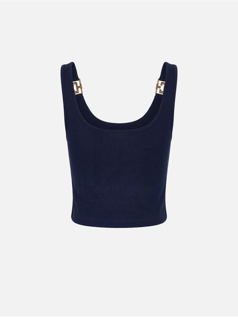 Knit top with metallic detail