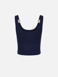Knit top with metallic detail