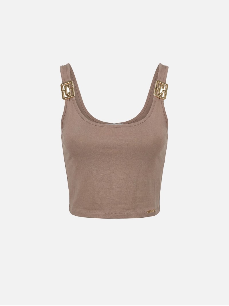 Knit top with metallic detail