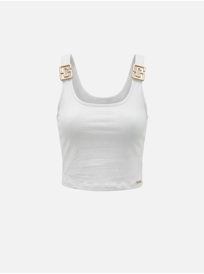 Knit top with metallic detail