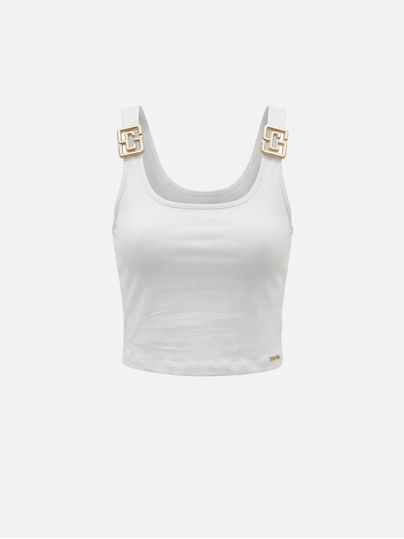 Knit top with metallic detail
