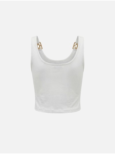 Knit top with metallic detail
