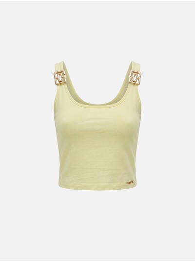 Knit top with metallic detail