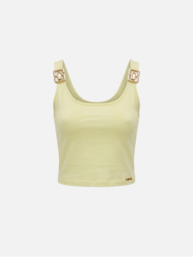 Knit top with metallic detail