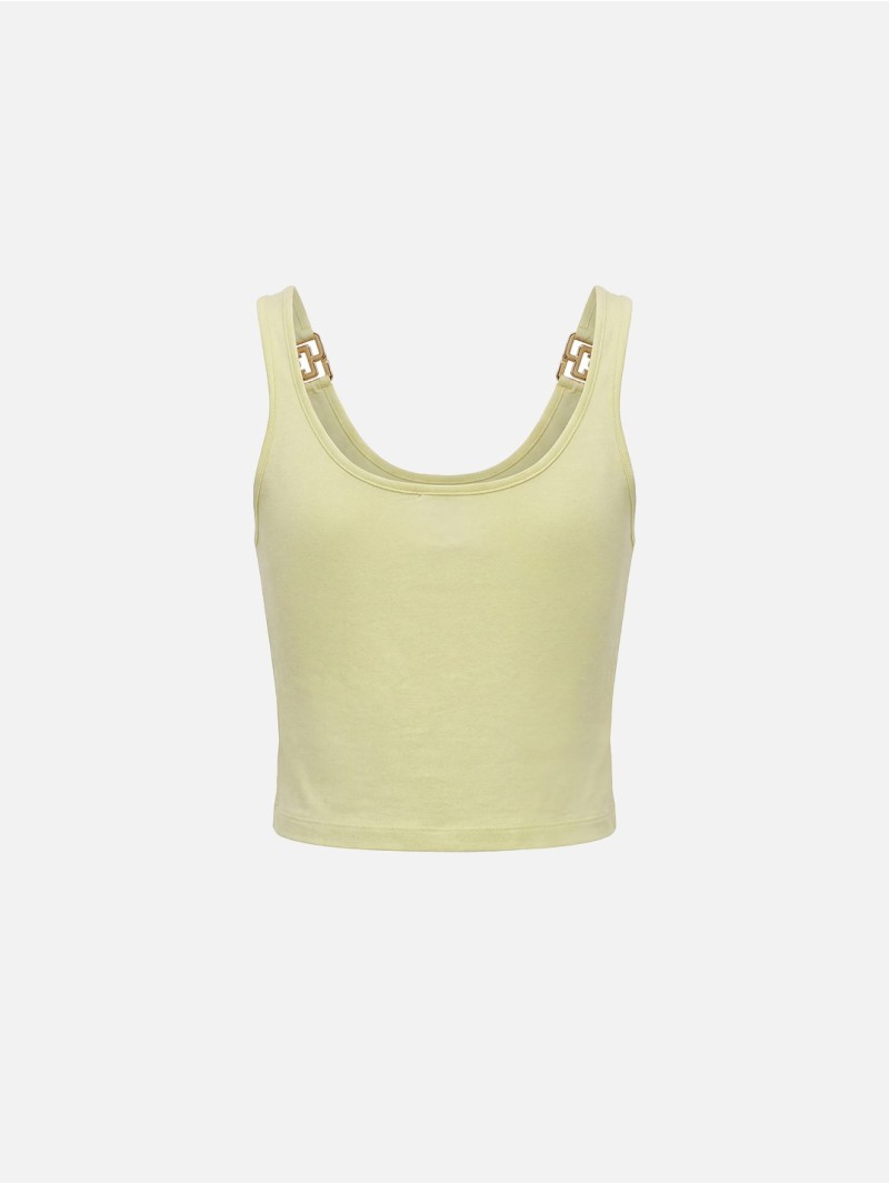 Knit top with metallic detail