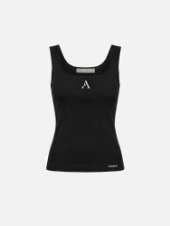 Top de decote quadrado com logo SCRIPTA