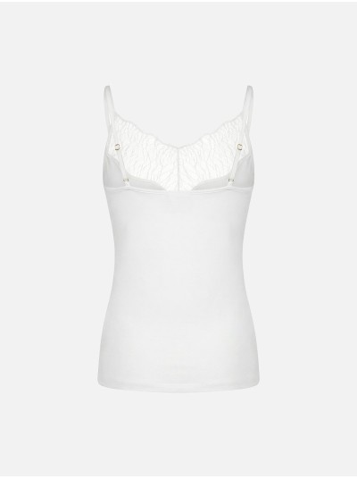 Thin-strapped top with lace