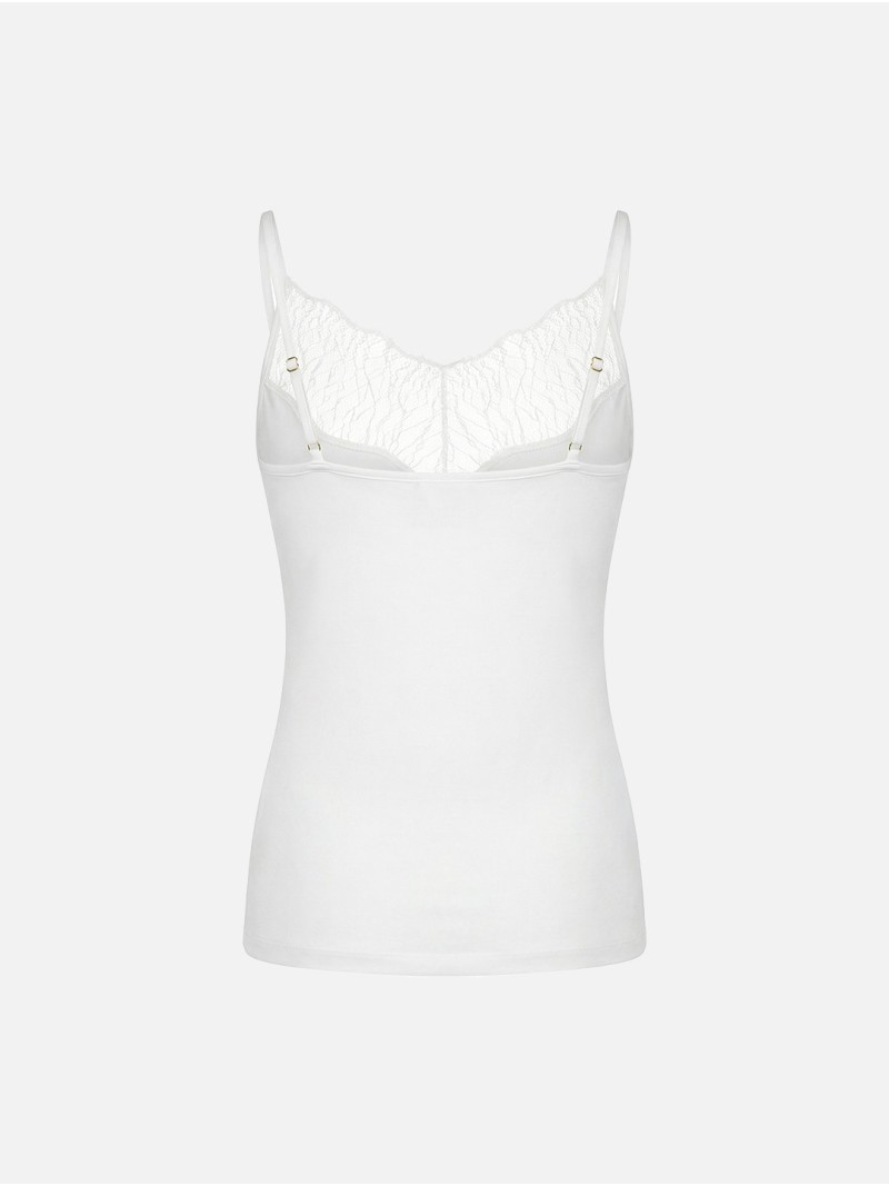 Thin-strapped top with lace