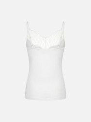 Thin-strapped top with lace