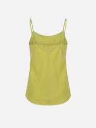 Thin-strapped top with draped neckline
