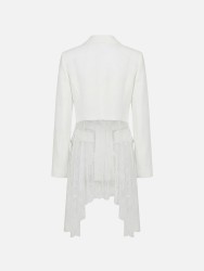 Fabric and lace blazer