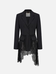 Blazer em tecido e renda