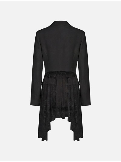 Blazer em tecido e renda