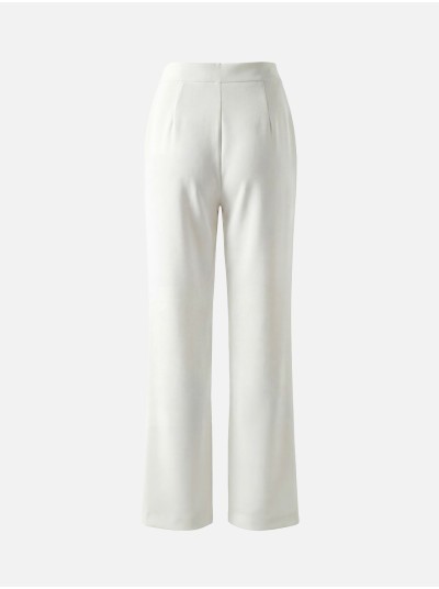 Calça de corte reto em tecido liso