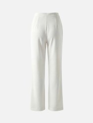 Calça de corte reto em tecido liso