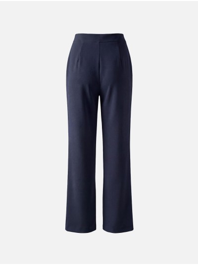 Calça de corte reto em tecido liso