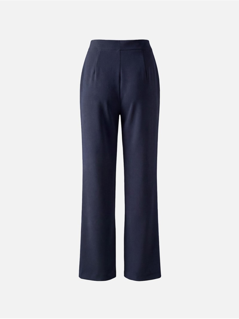 Calça de corte reto em tecido liso