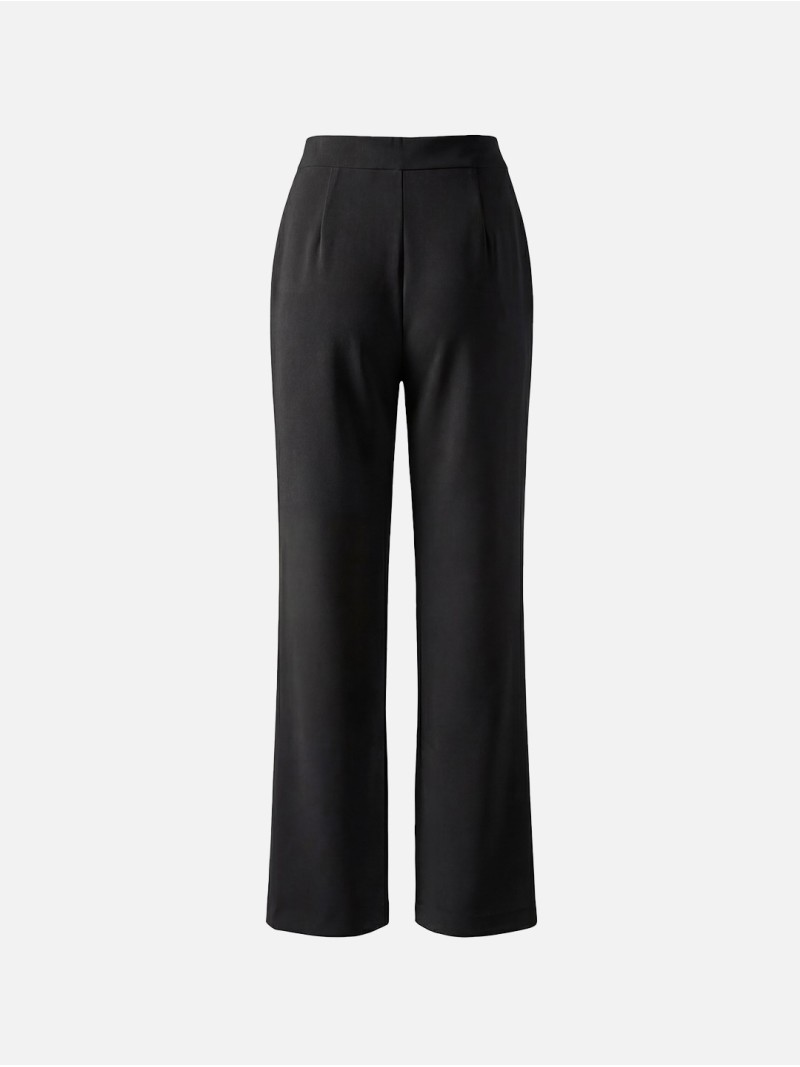 Calça de corte reto em tecido liso