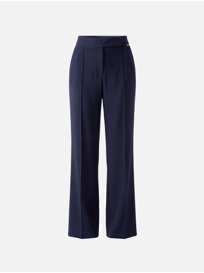 Calça de corte reto em tecido liso