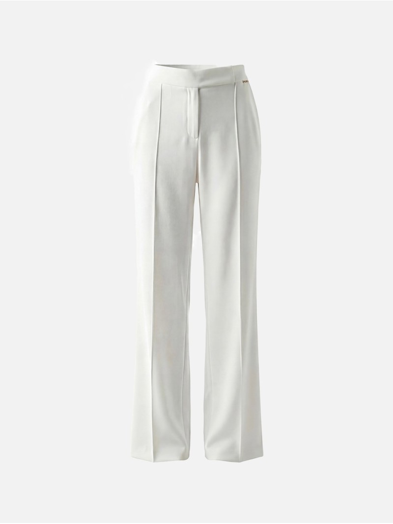 Fluid trousers in plain fabric